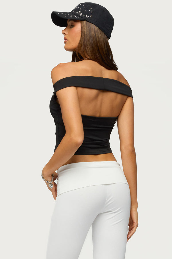 Xavier Off Shoulder Cutout Top view 1