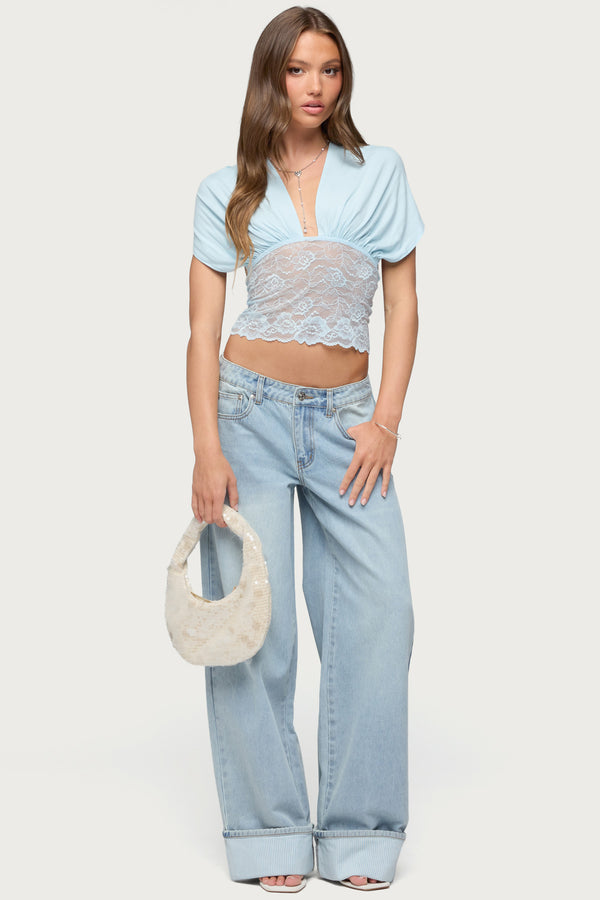 Eloria Lacey Flutter Tie Top view 2