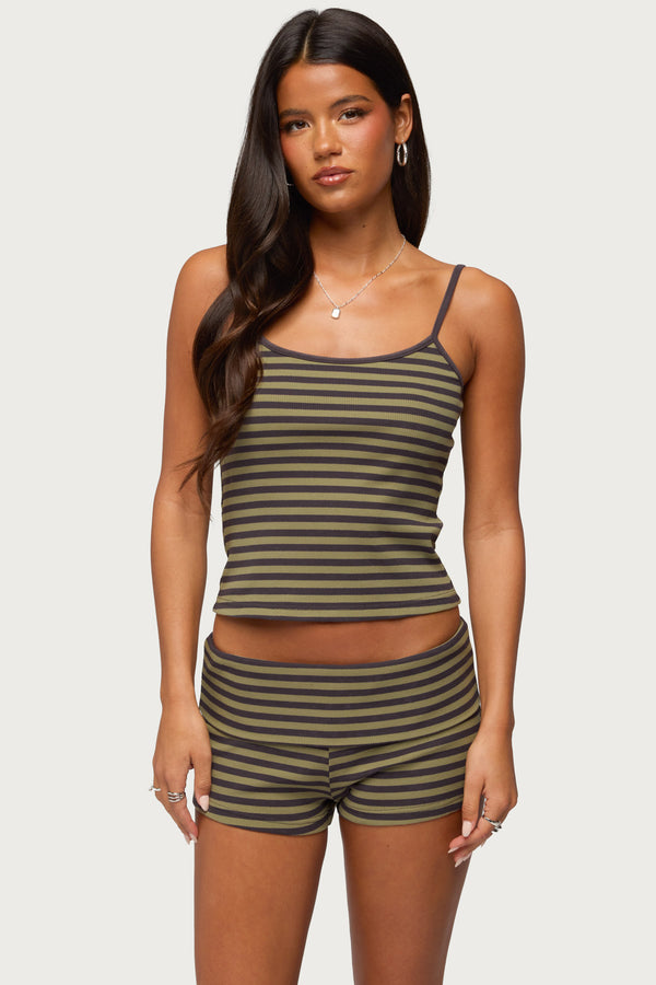 Jody Striped Ribbed Tank Top view 1
