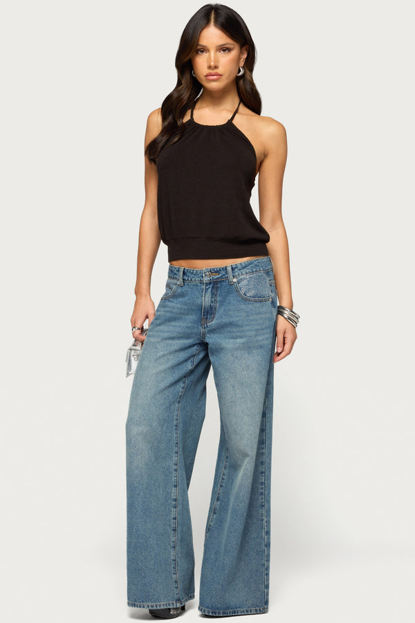 Bondi Cinched Waist Halter Top view 2