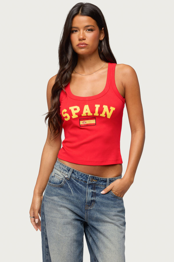 Spain Ribbed Tank Top view 2
