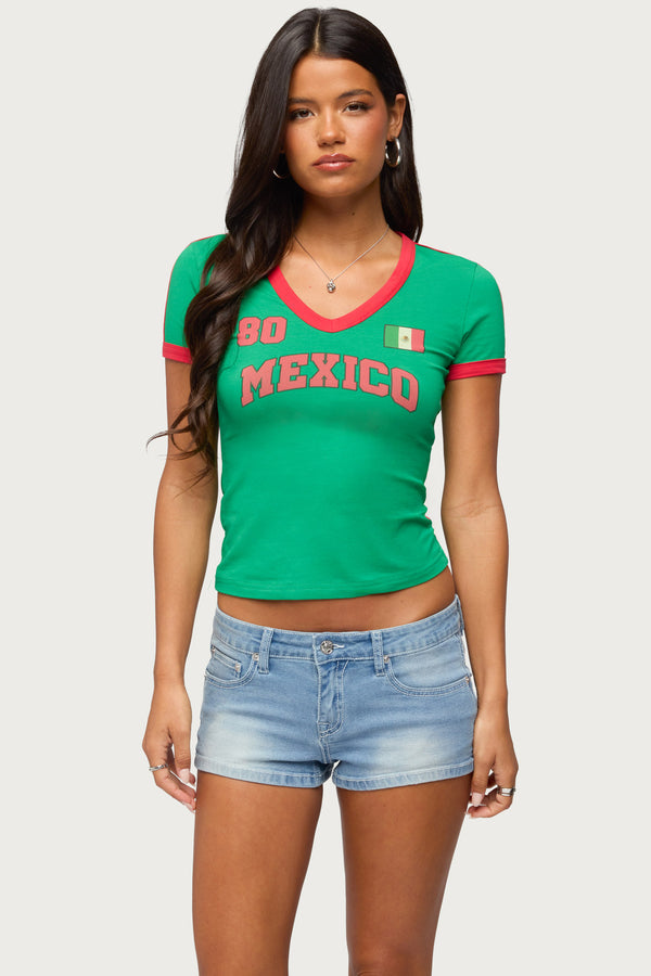 Mexico 08 V Neck T Shirt view 2