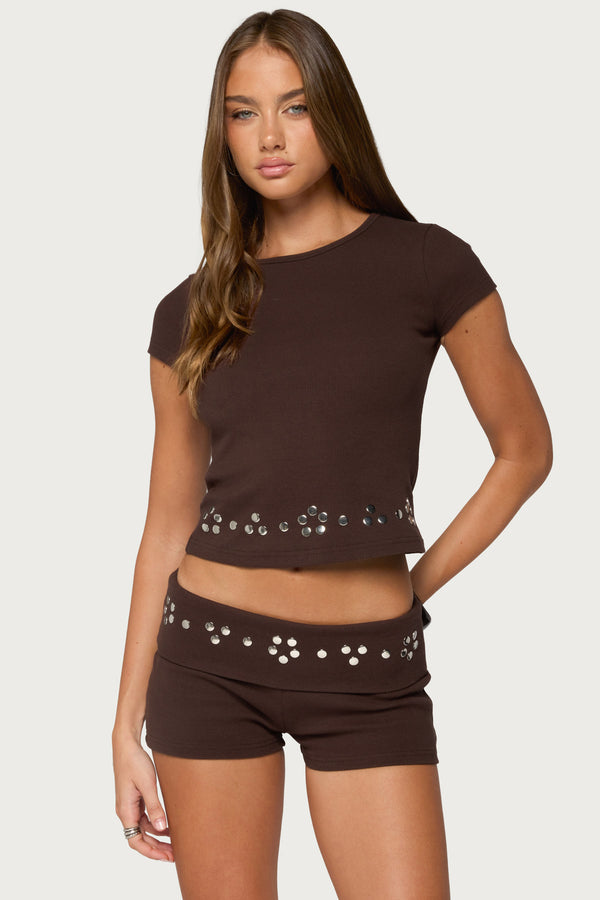 Fontey Studded Ribbed Top view 1