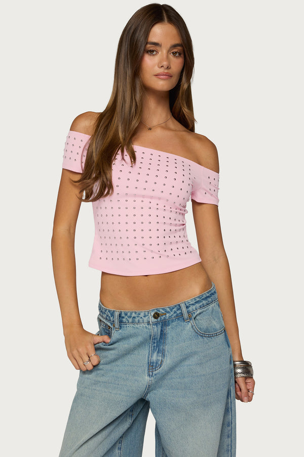 Mack Studded Off Shoulder Top view 2