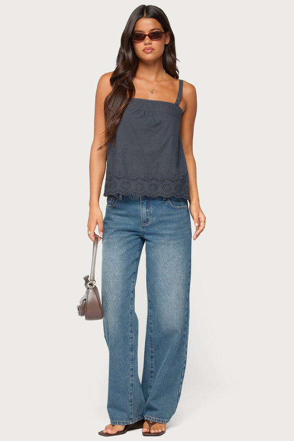 Esma Scalloped Eyelet Top view 2