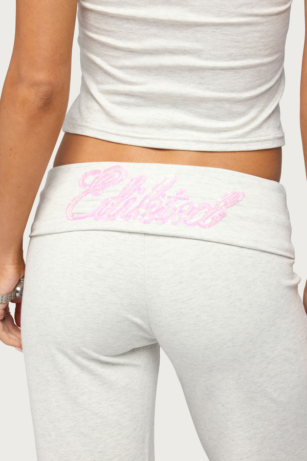 Edikted Wknd Sequin Foldover Pants view 2