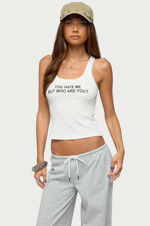 Who Are You Ribbed Tank Top view 1