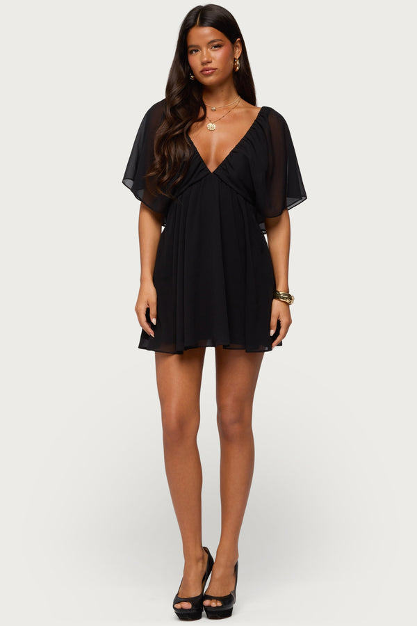 Rosalee Chiffon Babydoll Mini Dress view 1