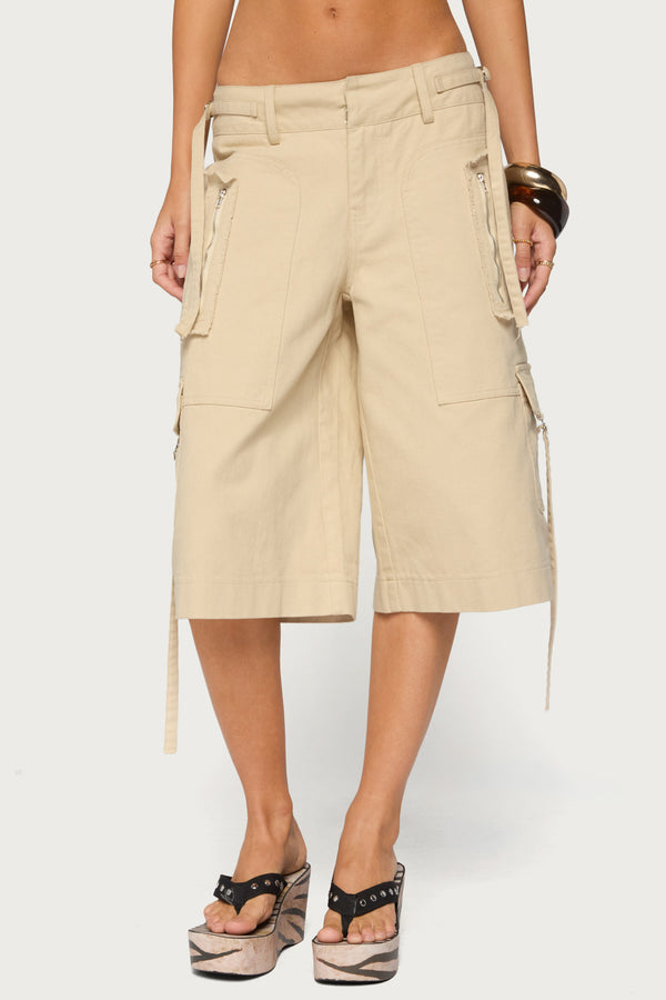 Avelisse Cotton Cargo Bermuda Shorts view 2