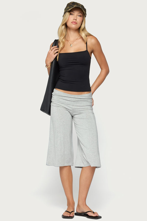 Shirly Wide Leg Foldover Capri Pants view 1