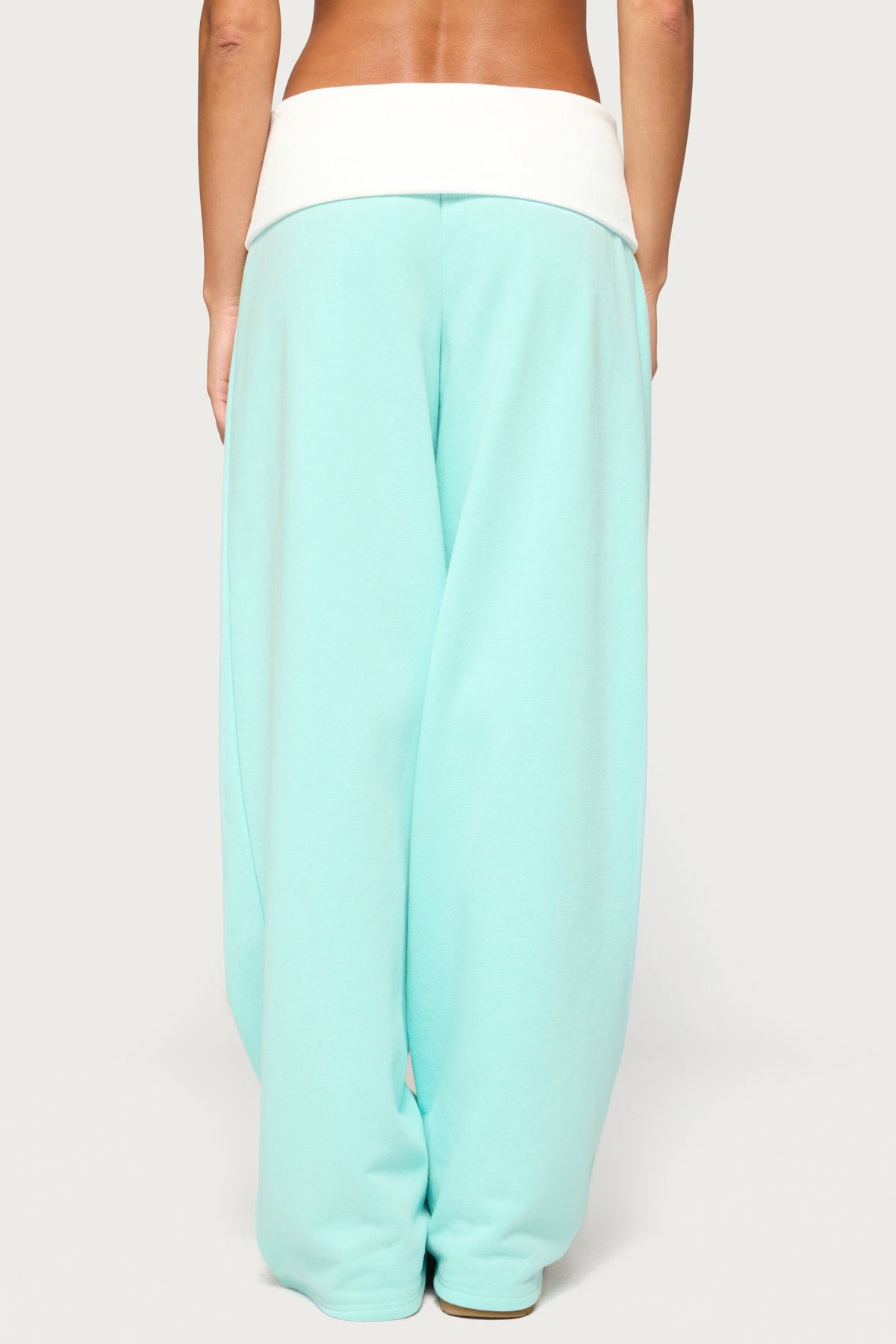 Idha Contrast Foldover Baggy Sweatpants
