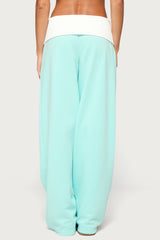 Idha Contrast Foldover Baggy Sweatpants