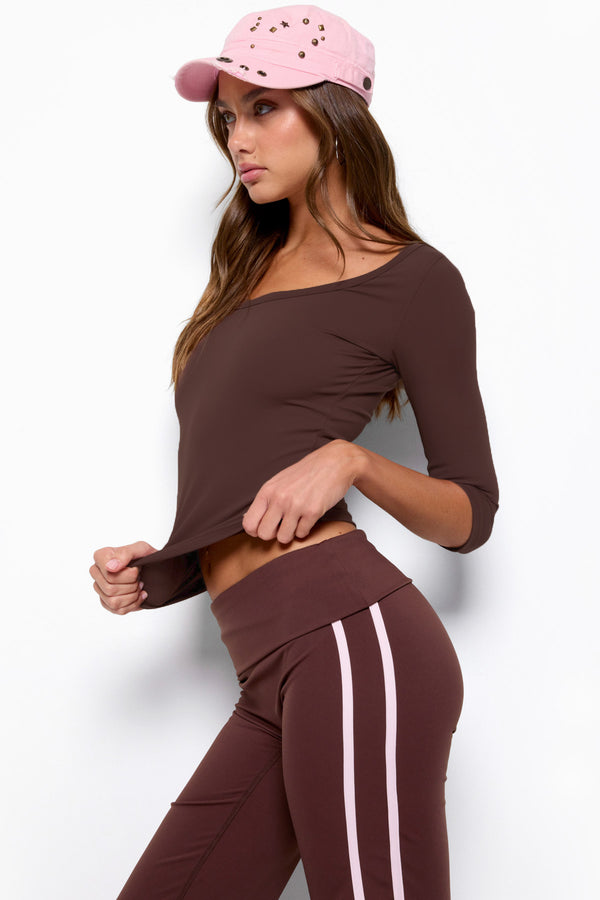 Desi Scoop Neck Three-Quarter Sleeve Top view 1