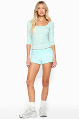 Desi Scoop Neck Three-Quarter Sleeve Top