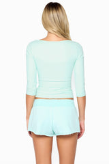 Desi Scoop Neck Three-Quarter Sleeve Top