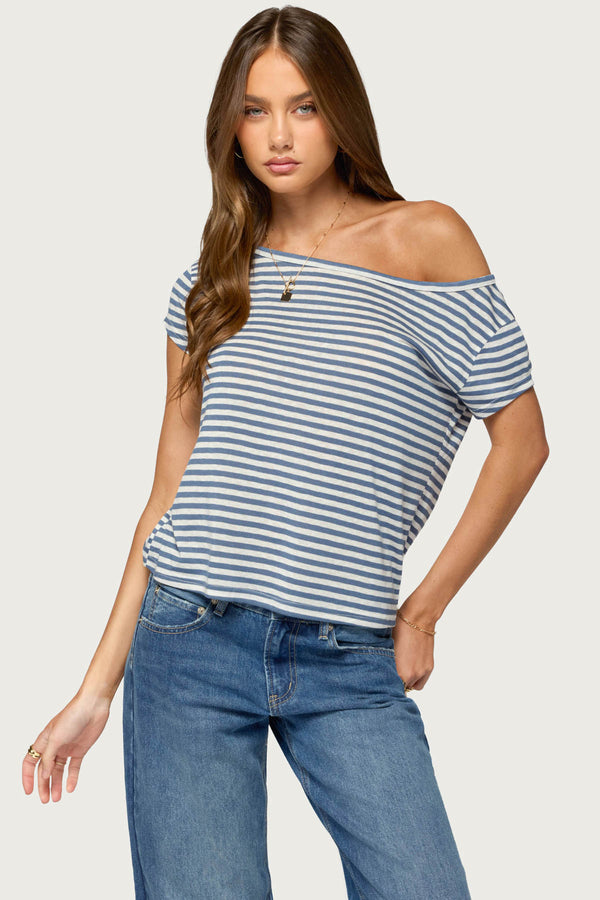 Chanelle Off Shoulder Striped Top view 1