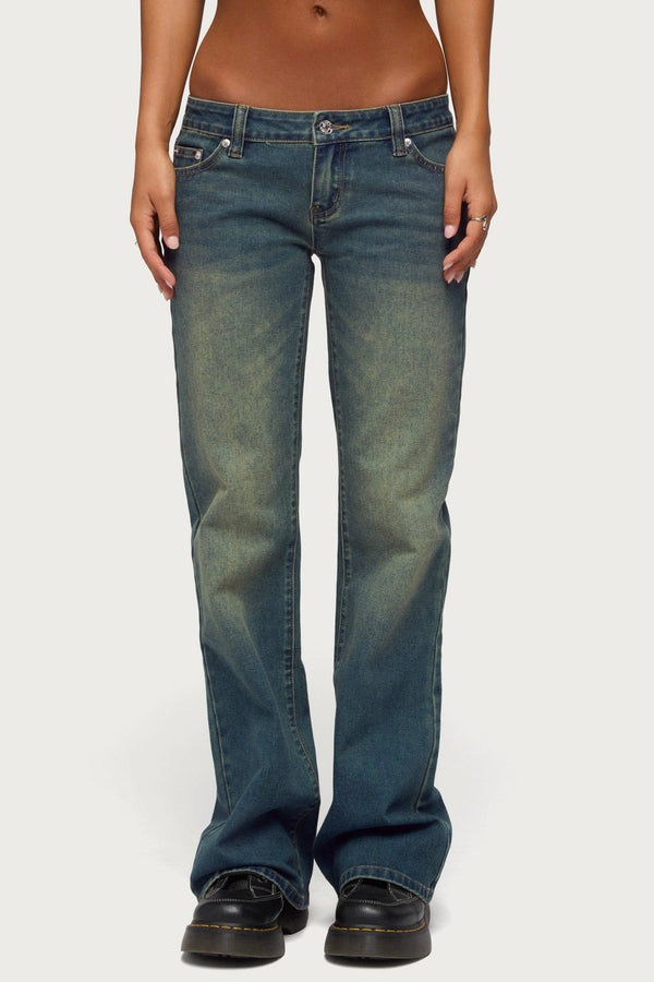 Moonie Low Rise Bootcut Jeans view 2