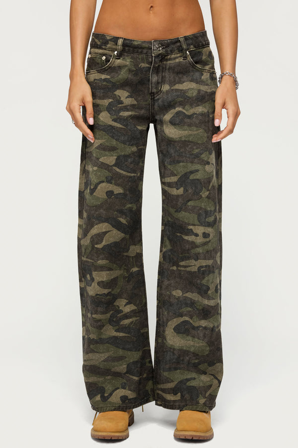 Soya Camo Low Rise Baggy Jeans view 2