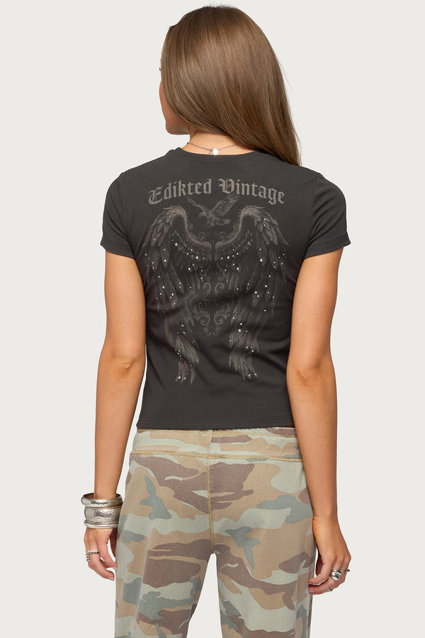 Edikted Vintage Studded T Shirt view 1