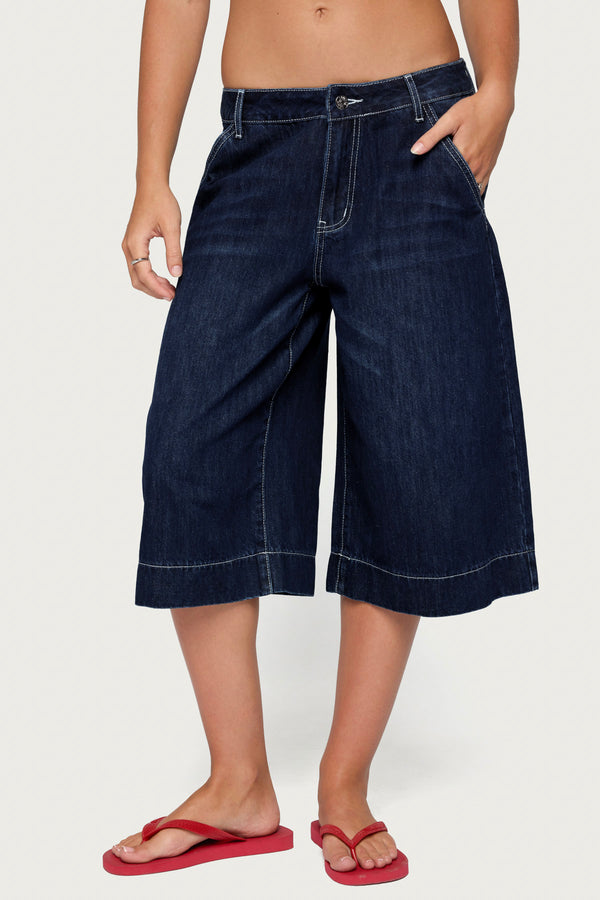 Letty Low Rise Denim Bermuda Shorts view 2