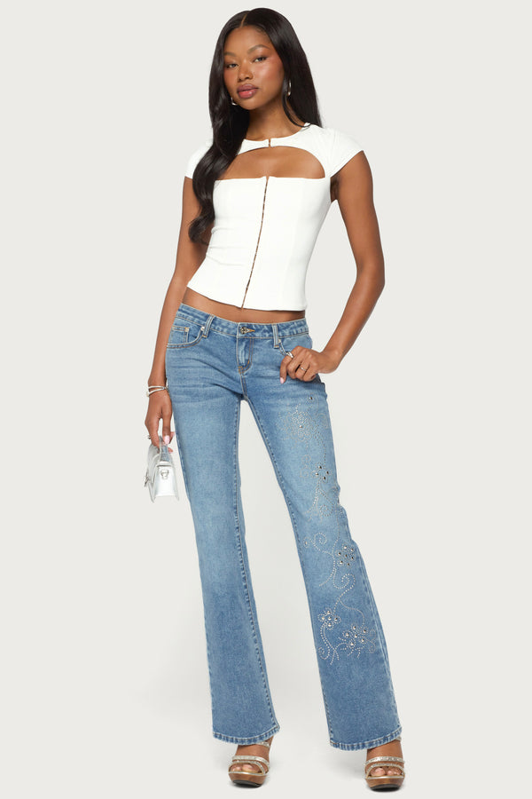Dava Hook & Eye Cutout Corset view 2