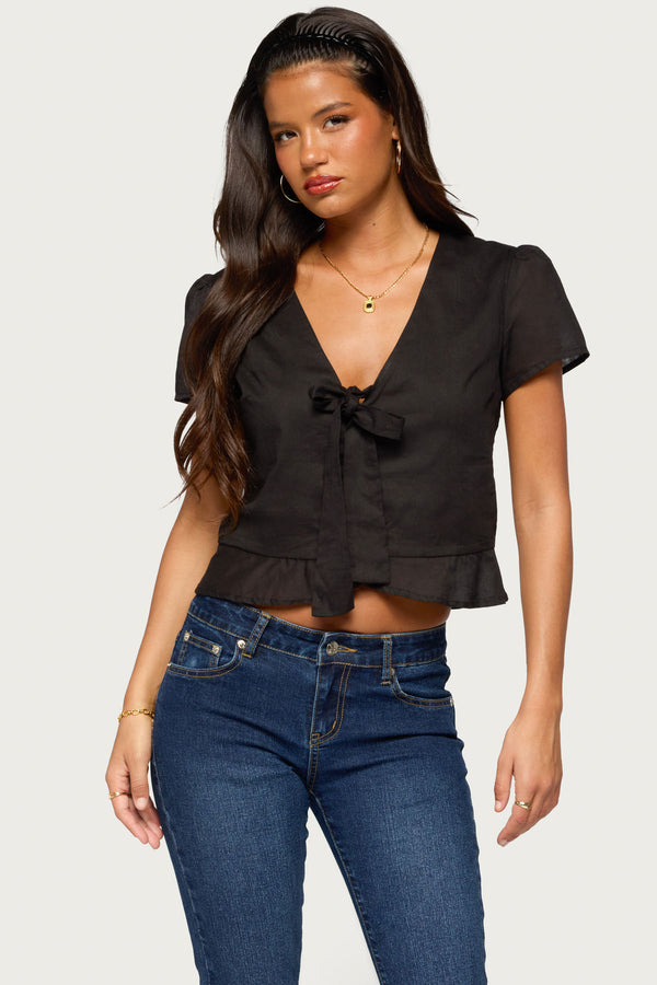 Rhorie Cotton Button Up Top view 1