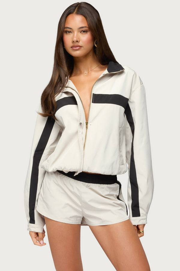 Emrie Stripey Nylon Jacket view 1
