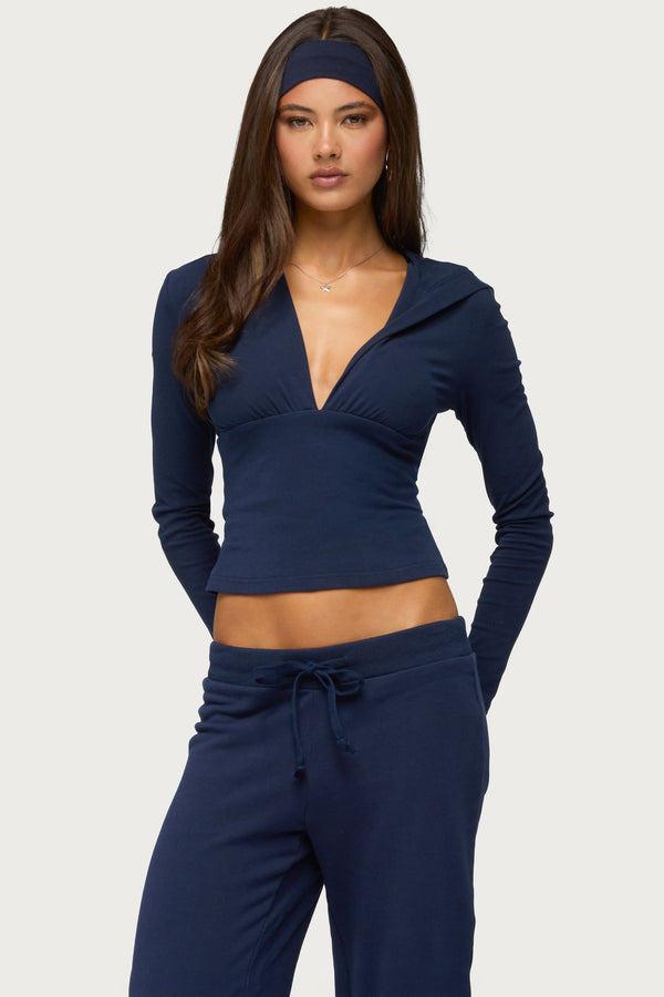 Natashah Hooded Long Sleeve Top view 1