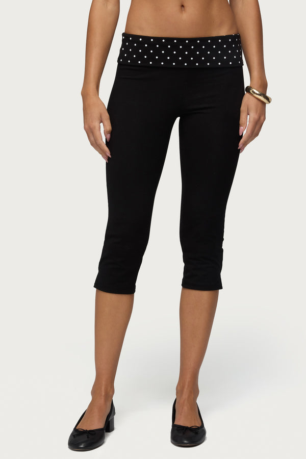 Genni Polka Dot Foldover Capri Pants view 2