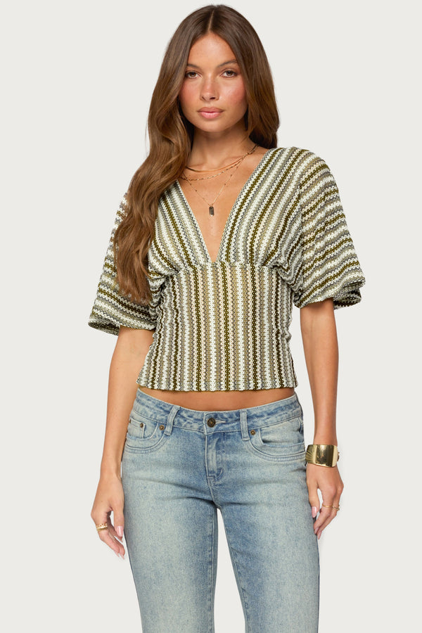 Alwyn Flutter Crochet Zigzag Top view 1