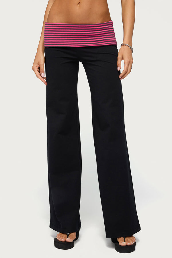 Maci Striped Foldover Pants view 2