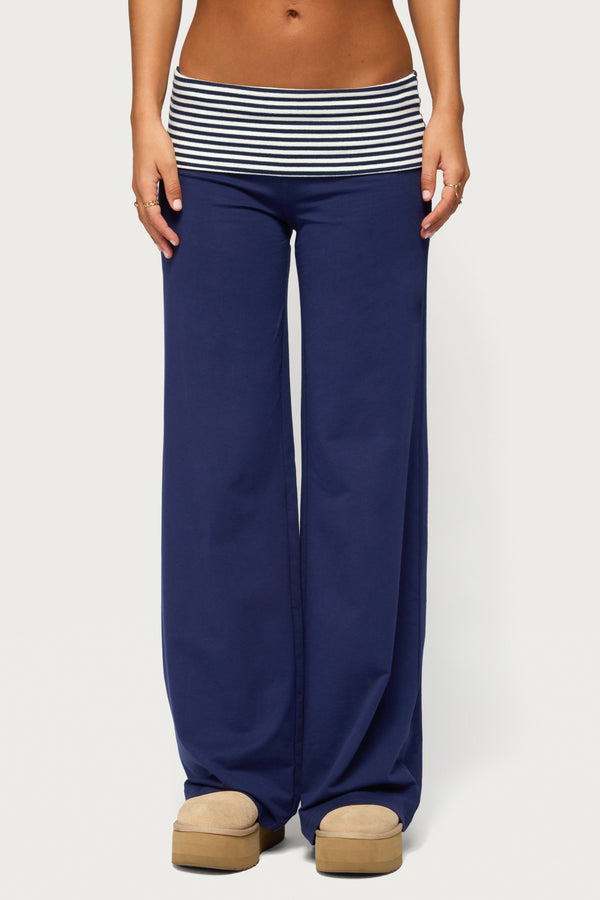 Maci Striped Foldover Pants view 2