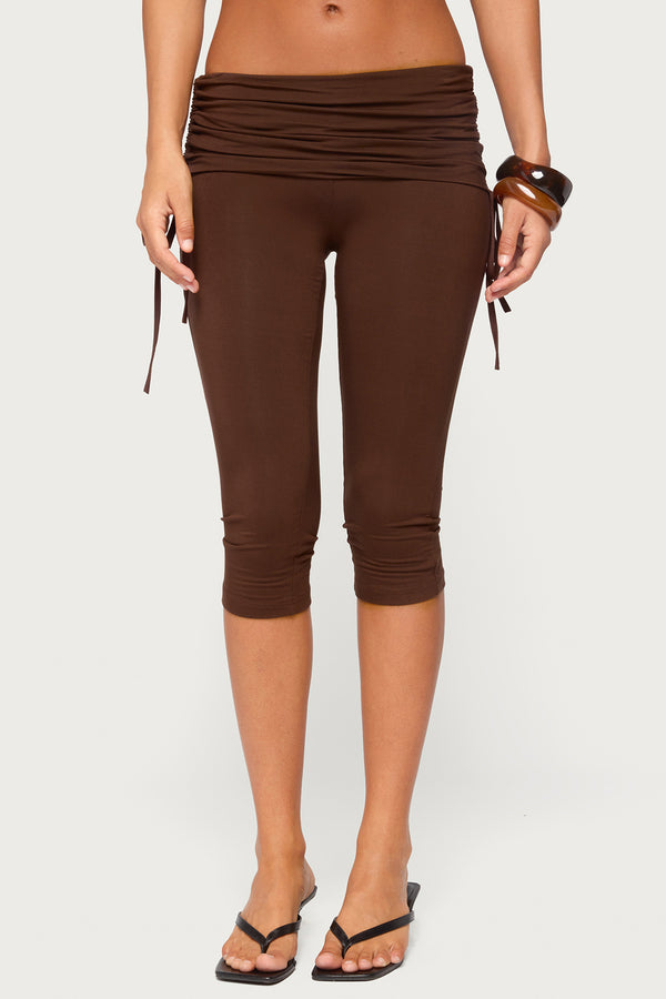 Bardi Drawstring Foldover Capri Pants view 2