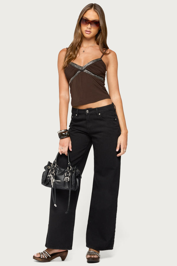 Aika Beaded Ruched Tank Top view 2