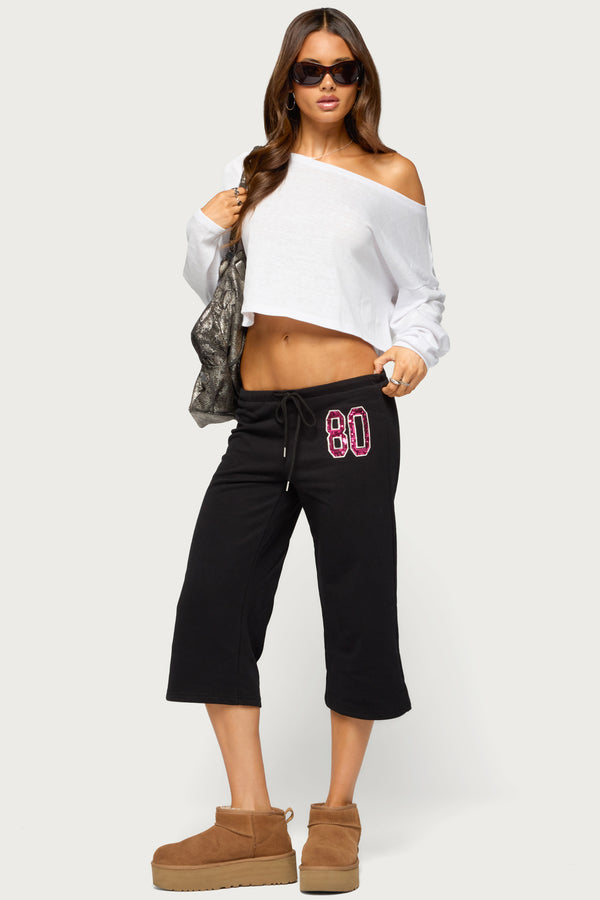 80 Sequin Capri Sweatpants view 1