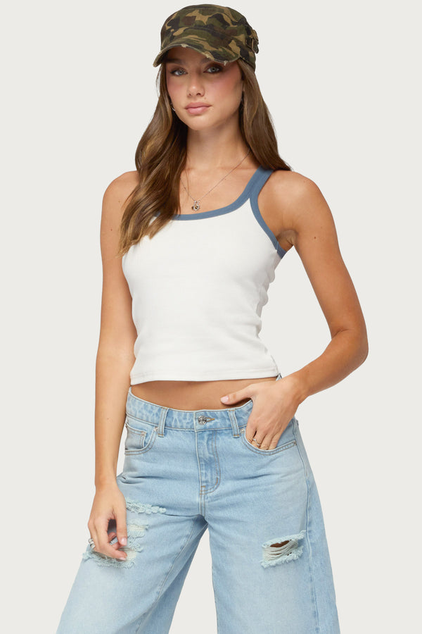 Eida Contrast Ribbed Tank Top view 2