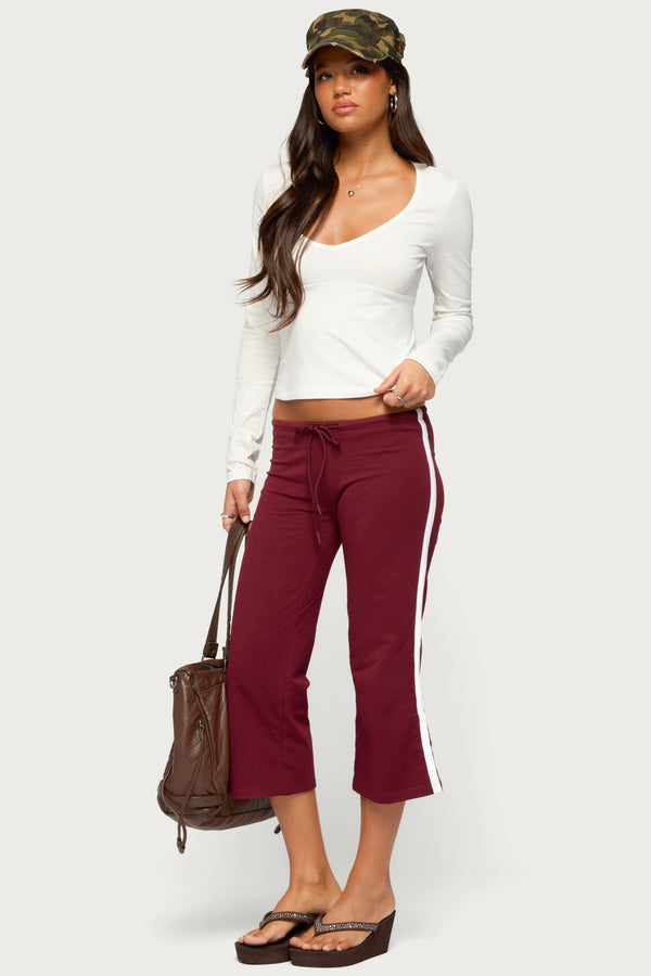 Milene Contrast French Terry Capri Pants view 1