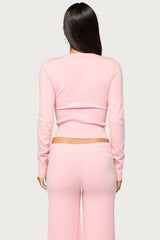 Eddie Long Sleeve Knit Wrap Top