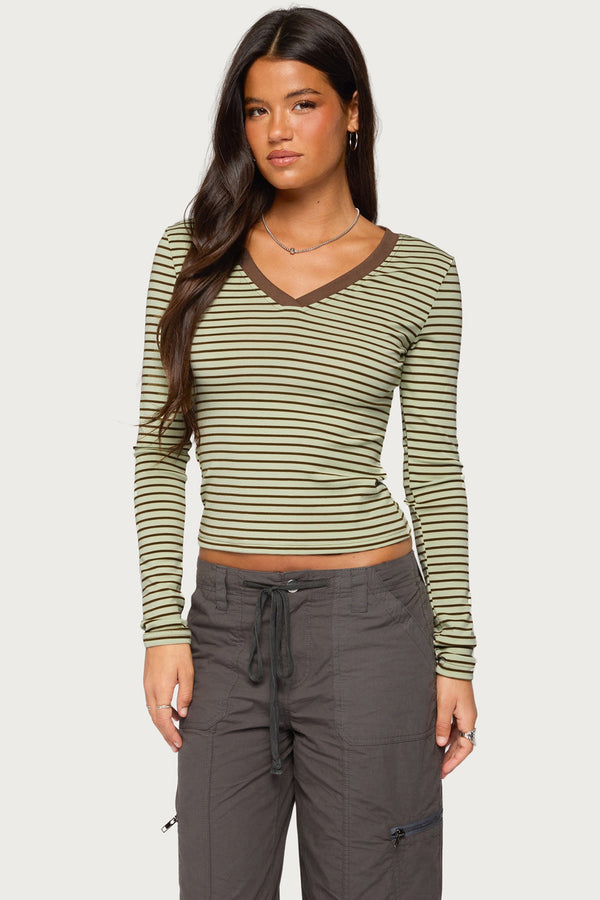 Yania Striped Long Sleeve Top view 1