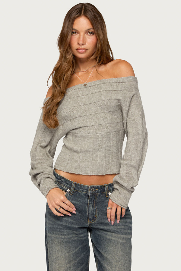 Leva Off Shoulder Knitted Sweater view 1