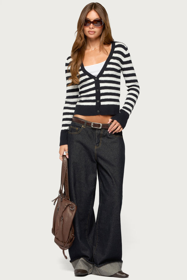 Ranel Striped Cable Knit Cardigan view 2