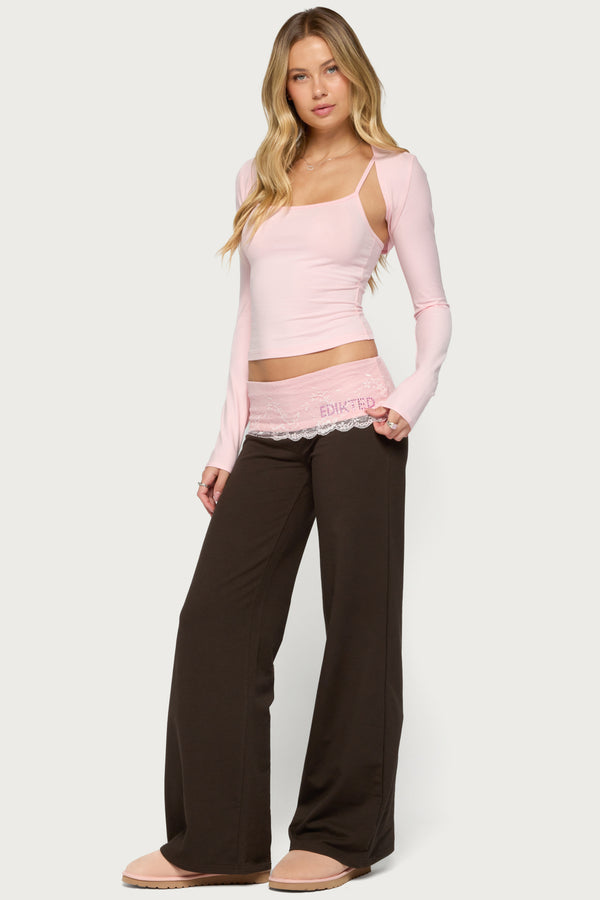 Chrissie Lacey Contrast Foldover Pants view 1