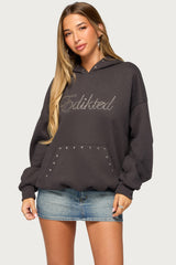 Edikted Rockstar Studded Hoodie