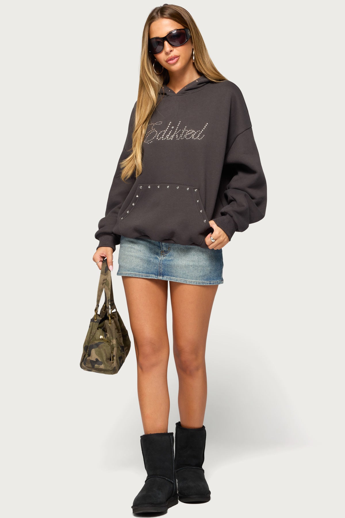 Edikted Rockstar Studded Hoodie