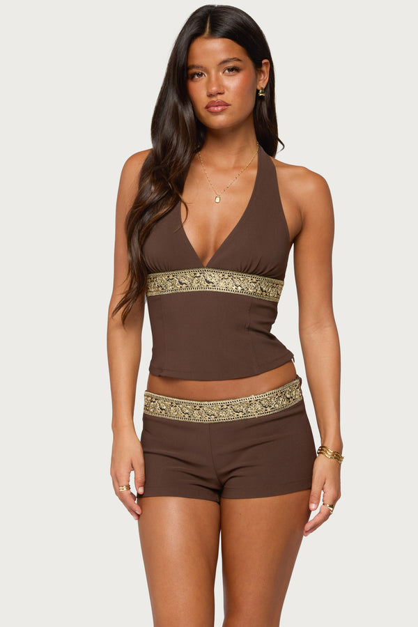 Jasia Sequin Halter Top view 1