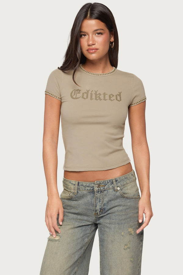 Edikted Studded T Shirt view 1