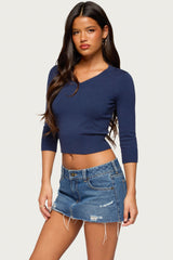 Camren Three-Quarter Sleeve Knit Top