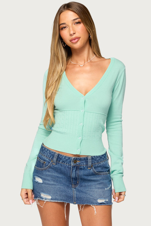 Drue Cable Knit Cardigan view 2