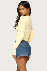 Jima V Neck Long Sleeve Top