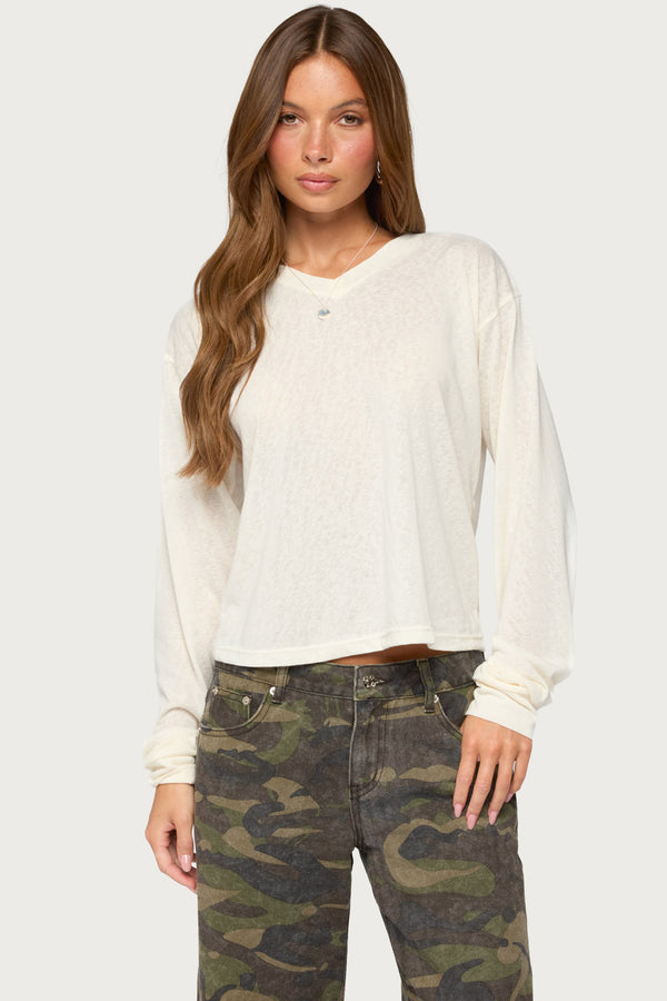 Naely Long Sleeve V Neck Top view 2